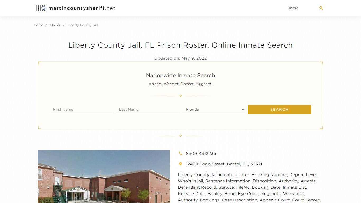 Liberty County Jail, FL Prison Roster, Online Inmate ...